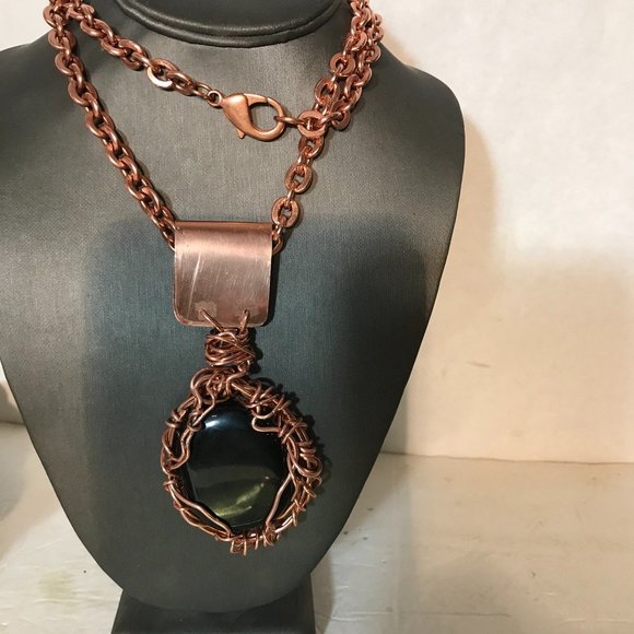 Obsidian Black Copper Heavy Chain Pendant Hip Hop - Picture 11 of 14